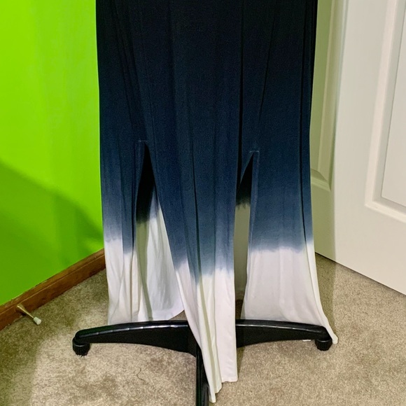 Torrid Black to White Dip Dye Slit Jersey Maxi Skirt - Picture 3 of 9